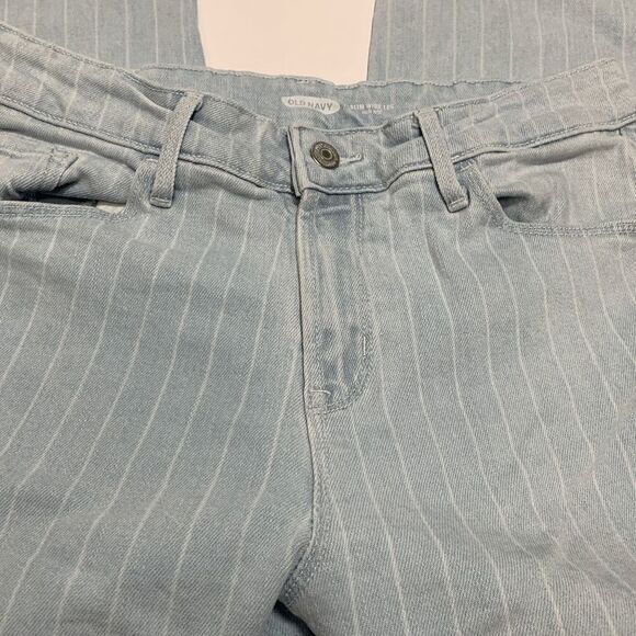 Old Navy Slim Wide Leg High Rise Light Striped Jean - Picture 8 of 8